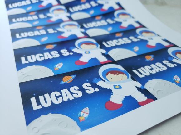 Etiqueta Escolar para Caderno Astronauta