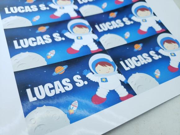 Etiqueta Escolar para Caderno Astronauta