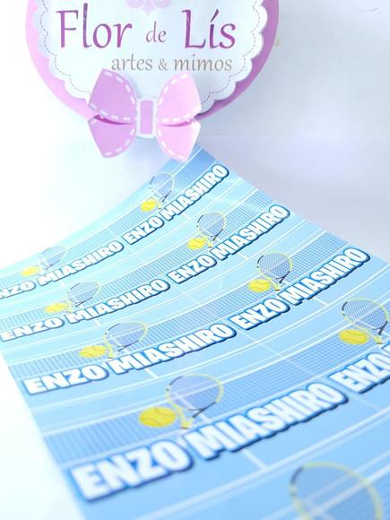 Etiqueta Escolar para Caderno Esportes Tenis Azul