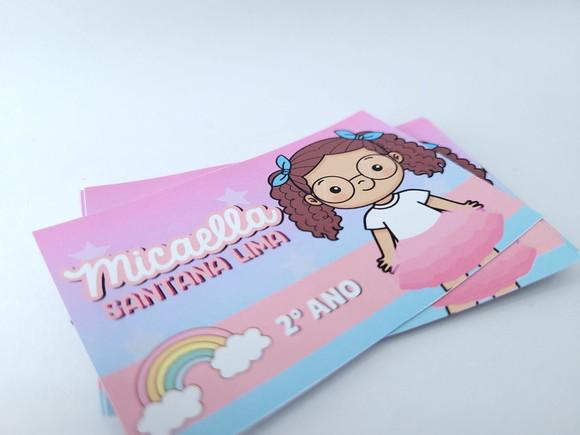 Etiqueta Escolar para Caderno Menina Volta às Aulas