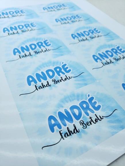Etiqueta Escolar para Caderno Tie Dye Azul