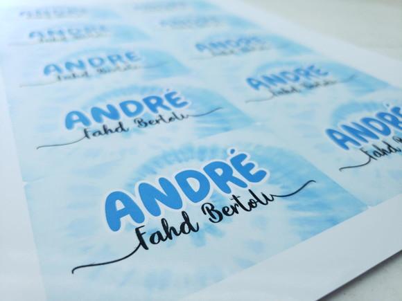 Etiqueta Escolar para Caderno Tie Dye Azul