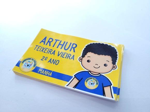 Etiqueta Escolar para Cadernos e Livros Menino 20 Unidades