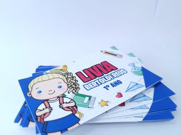 Etiqueta Escolar para Cadernos e Livros Menina 20 Unidades