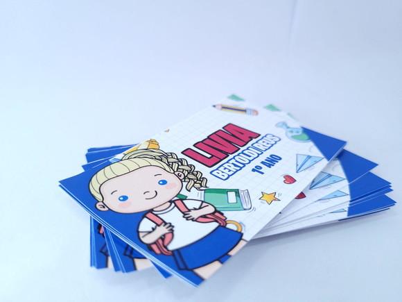 Etiqueta Escolar para Cadernos e Livros Menina 20 Unidades