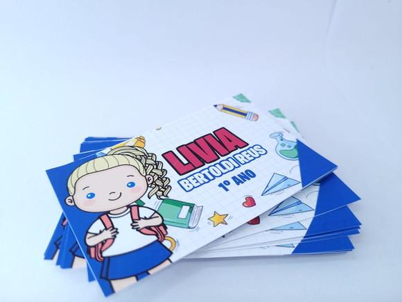 Etiqueta Escolar para Cadernos e Livros Menina 20 Unidades