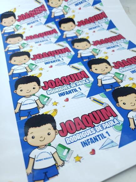 Etiqueta Escolar para Cadernos Menino 20 Unidades