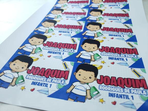 Etiqueta Escolar para Cadernos Menino 20 Unidades