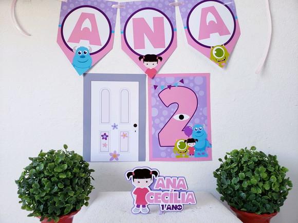 Festa em Casa Monstros Sa Topo Bandeirola e Impressos