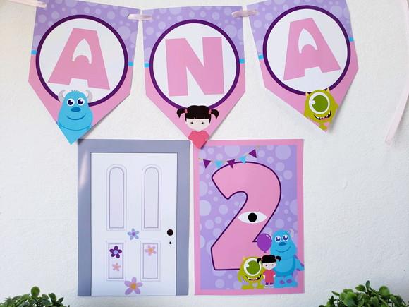 Festa em Casa Monstros Sa Topo Bandeirola e Impressos