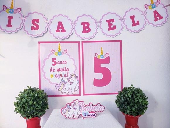 Festa em Casa Unicórnio Topo Bandeirola e Impressos