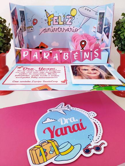 Festa na Caixa Cenário Aniversário Viagem Explosão para Bolo