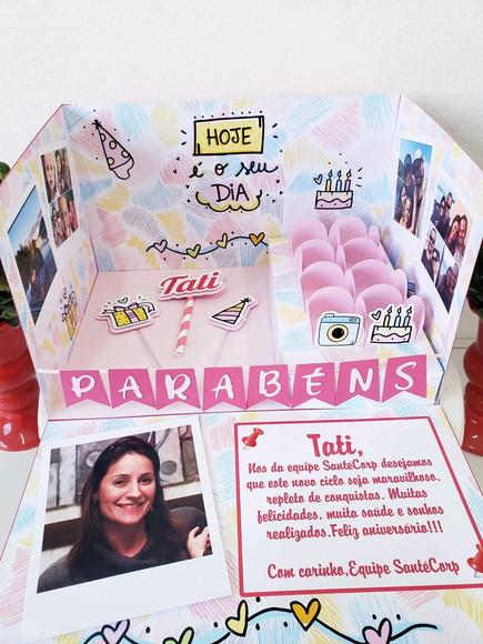 Festa na Caixa Cenário Explosão Aniversário para Bolo