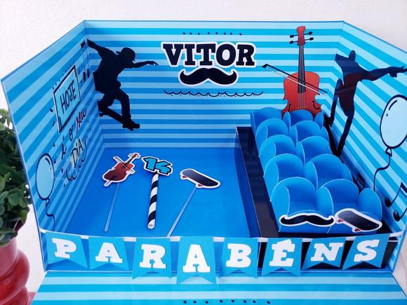 Festa na Caixa Cenário Explosão Skate Música para Bolo