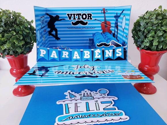 Festa na Caixa Cenário Explosão Skate Música para Bolo