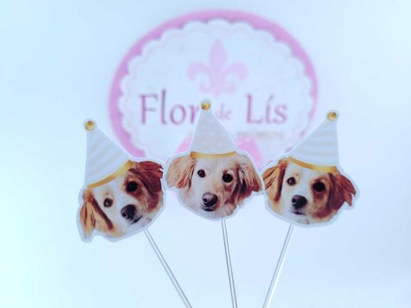 Festa Pet Personaliza Topper de Docinho com Foto