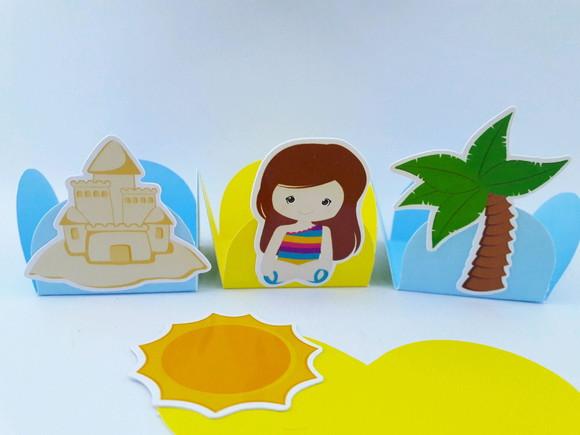 Forminha de Doces Festa Verão Personalizados Praia 20unid