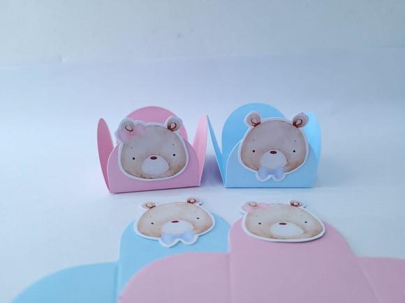 Forminha Doces Chá Revelação Ursinhos Aquarela 20 Unidades