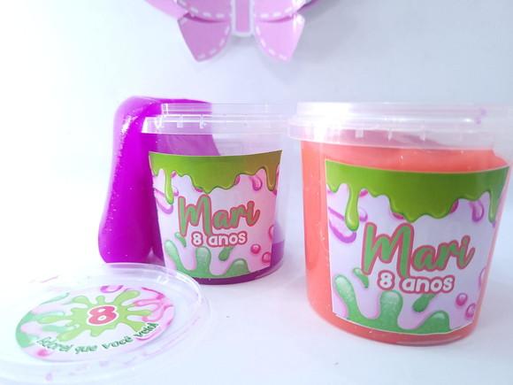 Geleca Personalizada Festa Slime Menina Pote 180gr