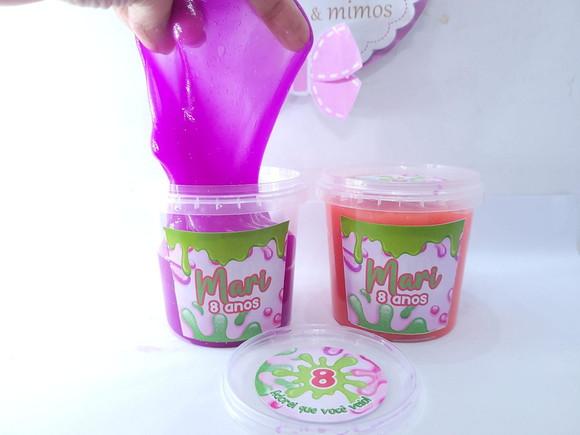 Geleca Personalizada Festa Slime Menina Pote 180gr