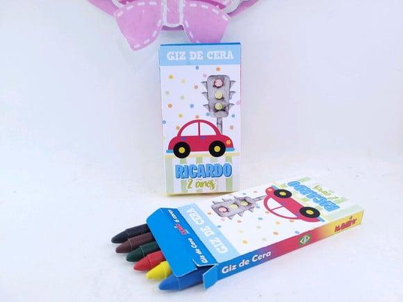 Giz de Cera 6 Cores Meios de Transporte Carros Personalizado