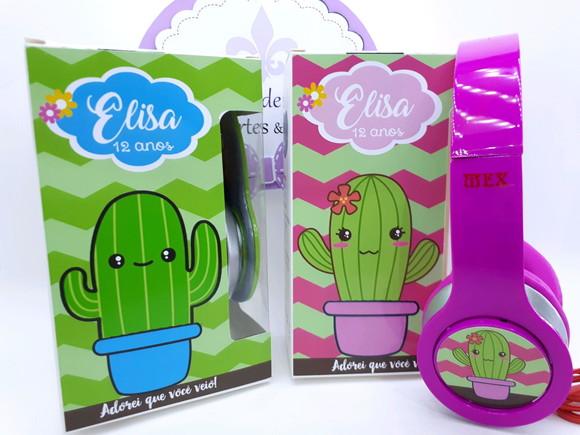 Headphone Fone de Ouvido Cactos com Caixa