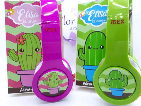 Headphone Fone de Ouvido Cactos com Caixa