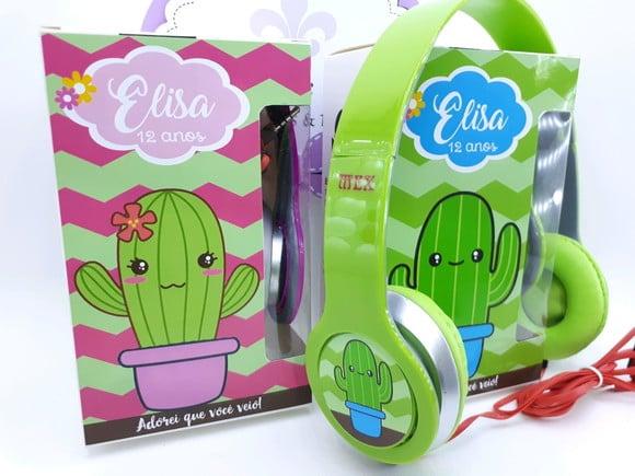 Headphone Fone de Ouvido Cactos com Caixa