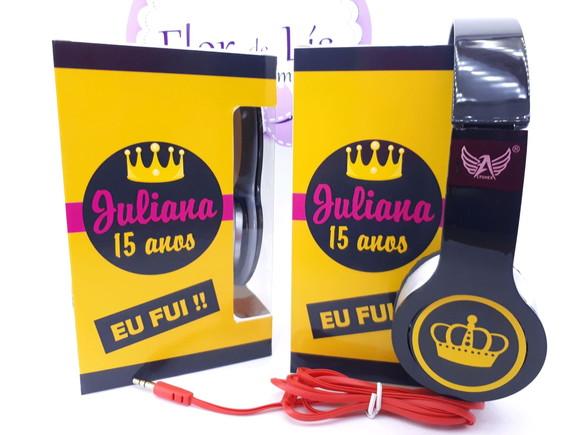 Headphone Fone de Ouvido Festa de 15 Anos com Caixa