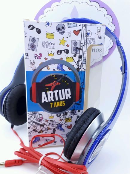Headphone Fone de Ouvido Rock com Caixa