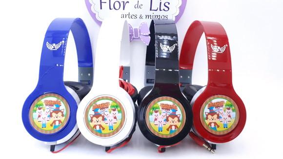 Headphone Fone os Três Porquinhos com Caixa