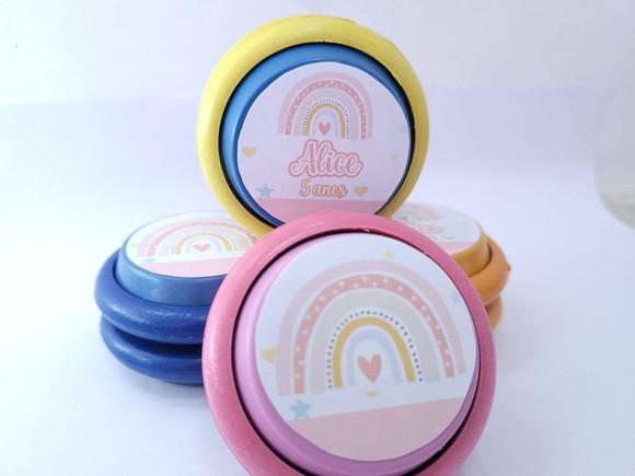 Ioiô Personalizado Arco Íris Boho Rosa