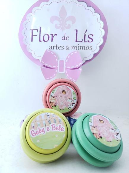 Ioiô Personalizado Fazendinha Menina Aquarela