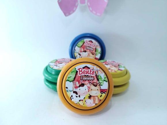 Ioiô Personalizado Fazendinha Menino Aquarela Lembrancinha