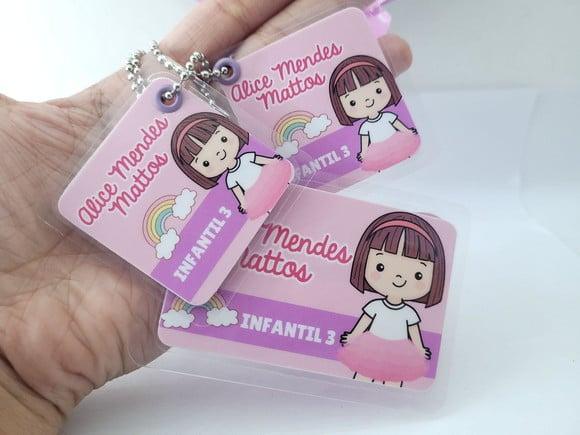 Kit 3 Chaveiro Escolar Menina para Mochila Lancheira Estojo