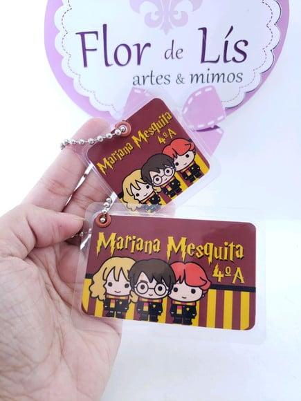 Kit 2 Chaveiros Escolares Harry Potter Mochila e Lancheira