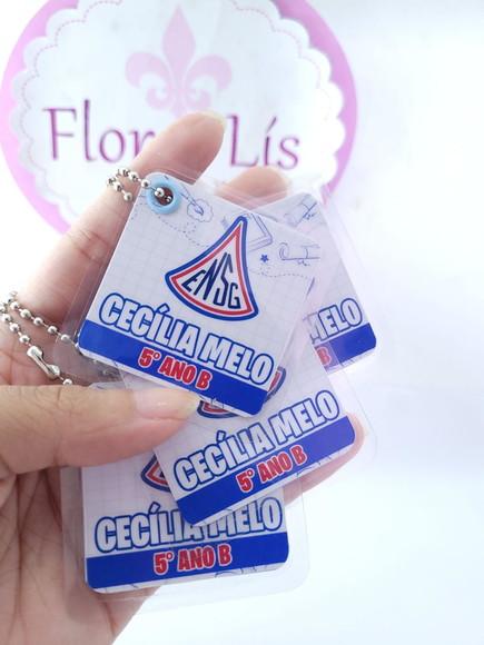 Kit 4 Chaveiros Escolar Logo para Mochila Lancheira e Estojo
