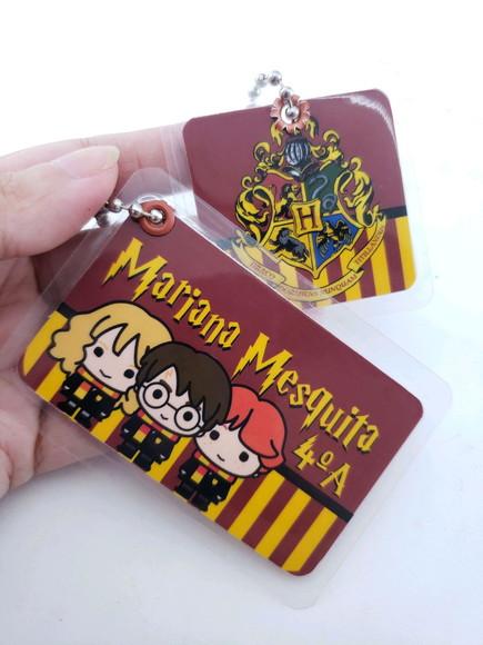 Kit 2 Chaveiros Escolares Harry Potter Mochila e Lancheira