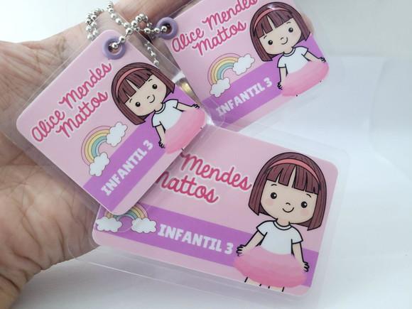 Kit 3 Chaveiro Escolar Menina para Mochila Lancheira Estojo