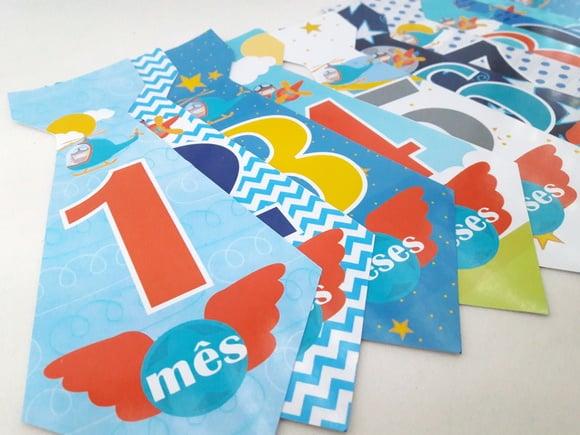 Kit Adesivos para Body do bebê 12 Meses