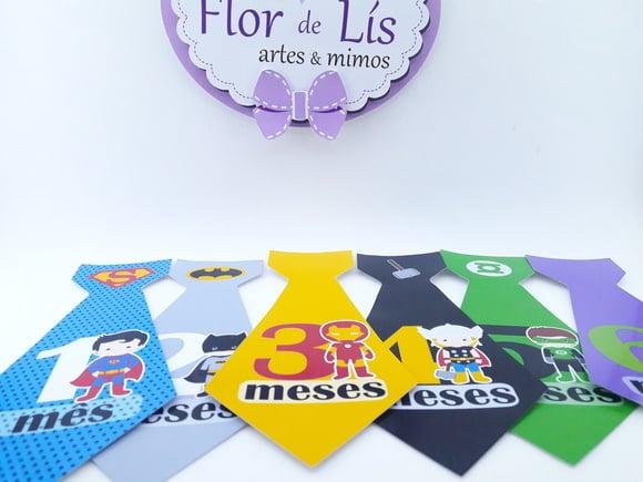 Kit Adesivos para Body 12 Meses Heróis bebê