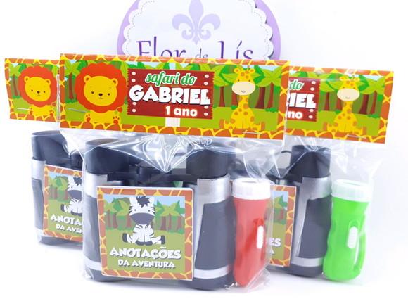 Kit Aventura com Binóculos e Lanterna Safari Lembrancinha