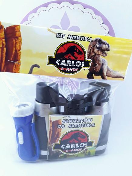 Kit Aventura Dinossauro com Binóculos e Lanterna- 3 Itens