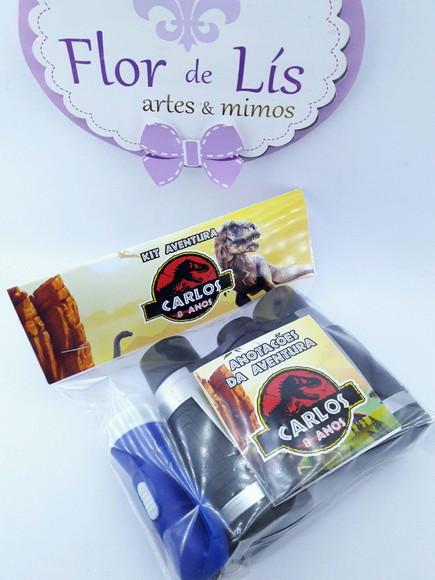 Kit Aventura Dinossauro com Binóculos e Lanterna- 3 Itens