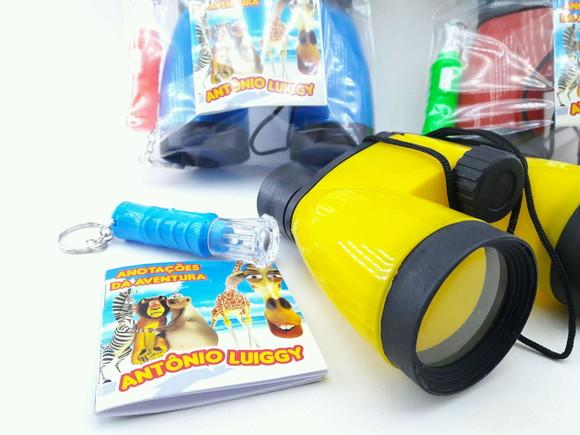 Kit Aventura Lembrancinha com Binóculos Madagascar