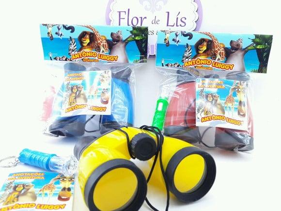 Kit Aventura Lembrancinha com Binóculos Madagascar