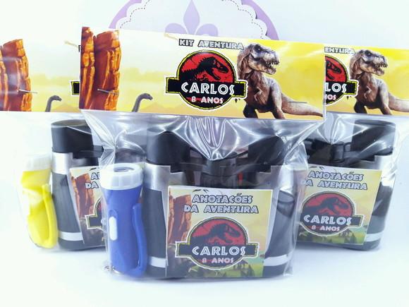 Kit Aventura Dinossauro com Binóculos e Lanterna- 3 Itens