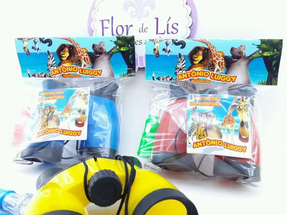 Kit Aventura Lembrancinha com Binóculos Madagascar