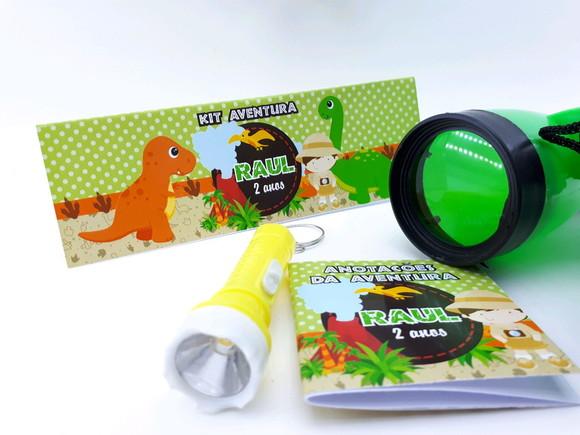 Kit Binóculo e Lanterna Dinossauro Baby Kit Aventura