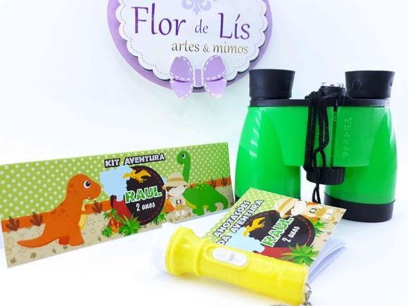 Kit Binóculo e Lanterna Dinossauro Baby Kit Aventura